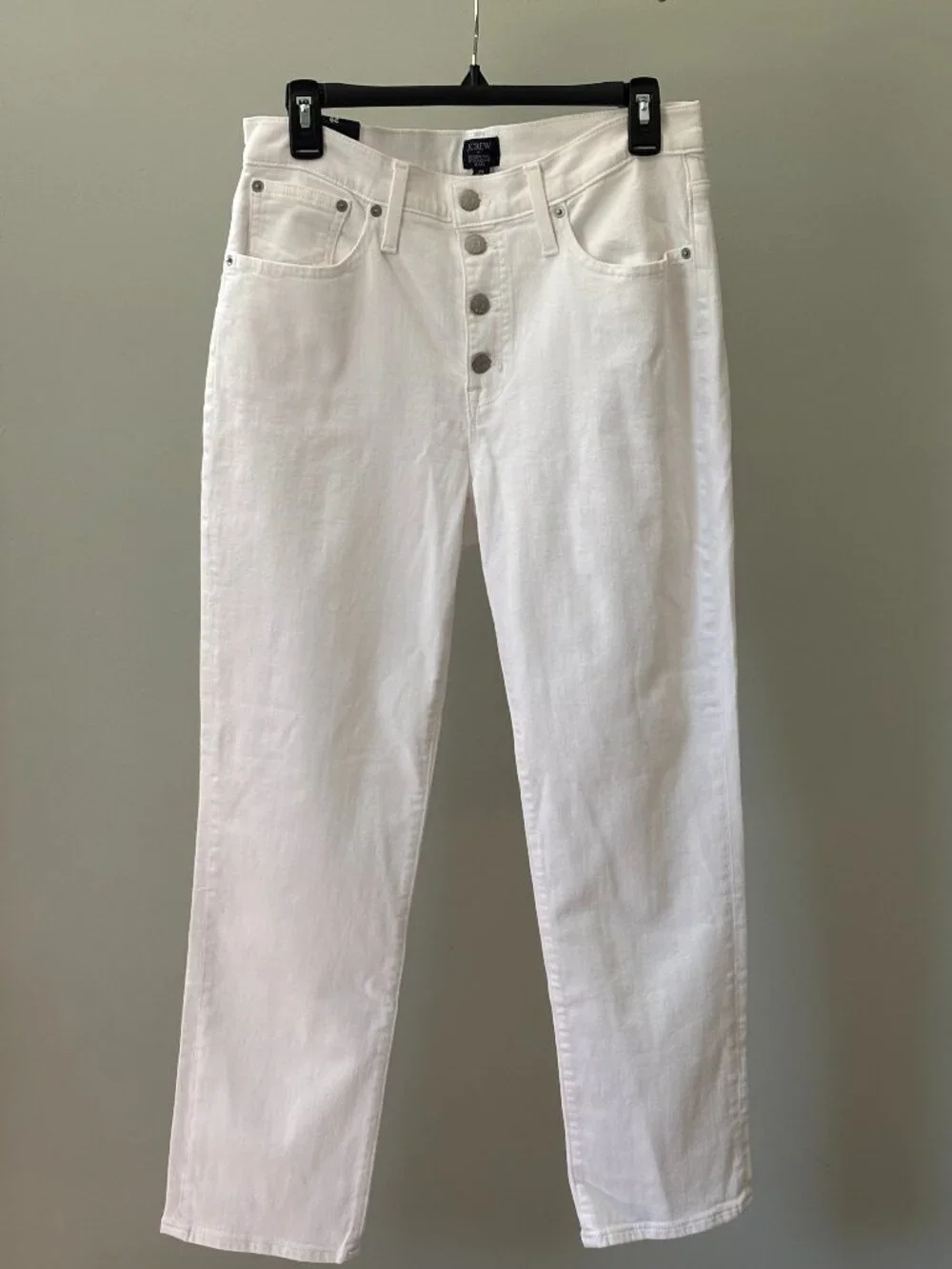 J.Crew Essential Straight Jean White Button Fly 29 NWT